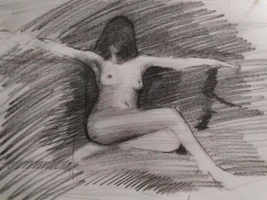Tekening getiteld "Figure Sketch (III)" door Guido Mauas, Origineel Kunstwerk, Grafiet