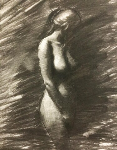 图画 标题为“Figure Study” 由Guido Mauas, 原创艺术品, 木炭