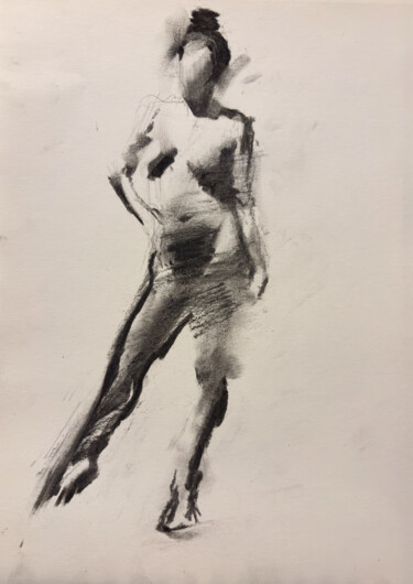 图画 标题为“Quick Sketch of F (…” 由Guido Mauas, 原创艺术品, 木炭