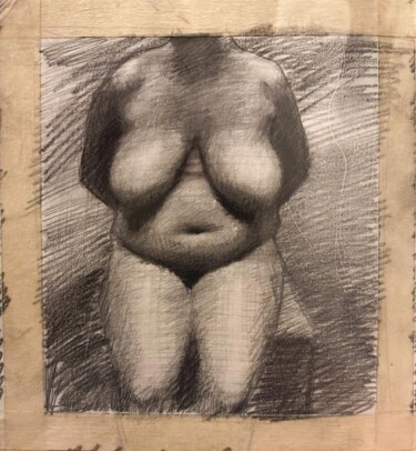 Dibujo titulada "Sitting Woman" por Guido Mauas, Obra de arte original, Grafito