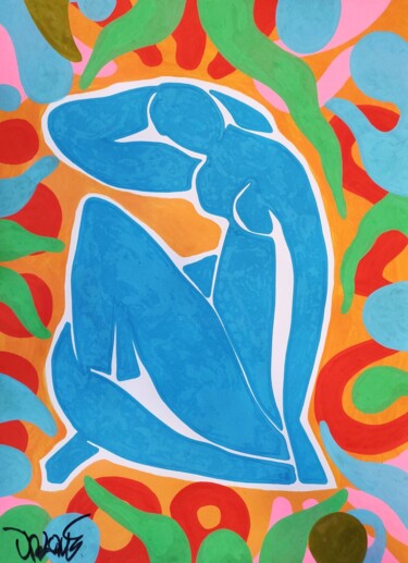 Pintura intitulada "Blue nude (Tribute…" por Dr. Love, Obras de arte originais, Acrílico