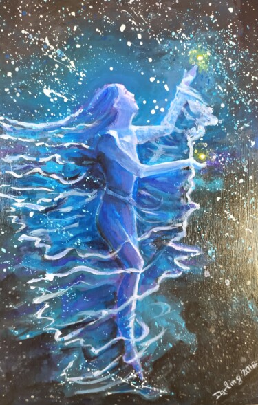 Pintura intitulada "Sogno in Blu" por Daniela Maielli, Obras de arte originais, Acrílico