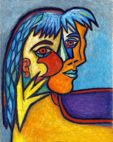 "Visage d'une femme…" başlıklı Dijital Sanat Pacôme Coquet tarafından, Orijinal sanat, AI tarafından oluşturulan görüntü Met…