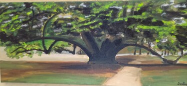 Painting titled "QUERCIA SECOLARE" by Daniela Maielli, Original Artwork, Acrylic Mounted on Wood Stretcher frame