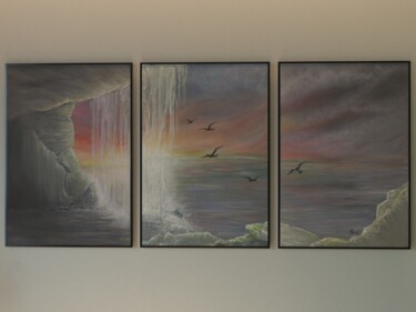 Painting titled ""The Lost Grotto",…" by 3dangel, Original Artwork, Acrylic Mounted on Wood Stretcher frame