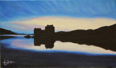 Pittura intitolato "Eilean Donan castle…" da Jacques Maupas, Opera d'arte originale, Olio Montato su Telaio per barella in l…