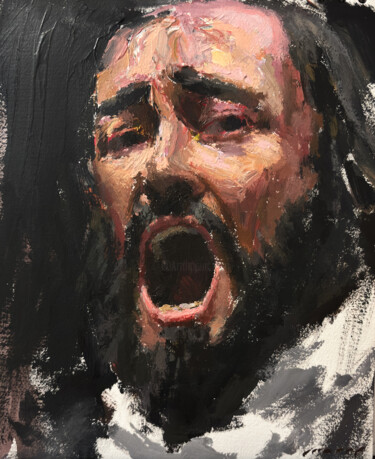 绘画 标题为“Pavarotti with pale…” 由Guido Mauas, 原创艺术品, 丙烯