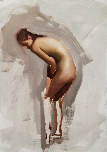 绘画 标题为“Hunched Figure” 由Guido Mauas, 原创艺术品, 油