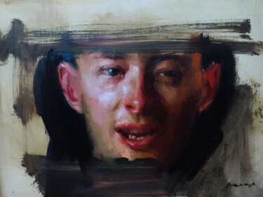 Malarstwo zatytułowany „Thom Yorke Study” autorstwa Guido Mauas, Oryginalna praca, Olej