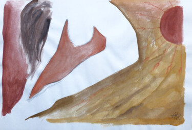 Drawing titled "Aton." by Götz Wiedenroth, Original Artwork, Watercolor
