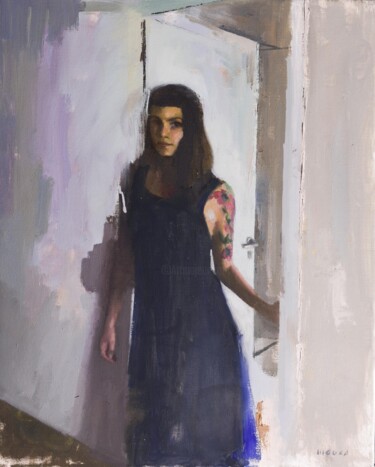 绘画 标题为“Woman with a flower…” 由Guido Mauas, 原创艺术品, 油