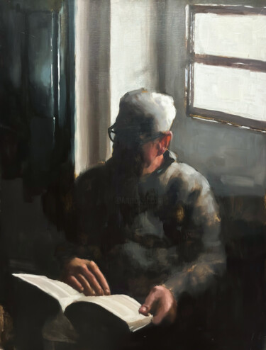 Картина под названием "Portrait of my old…" - Guido Mauas, Подлинное произведение искусства, Масло