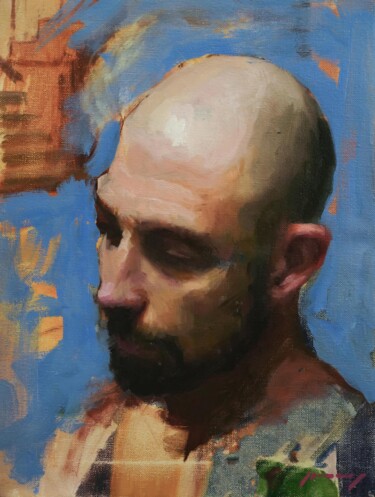 Картина под названием "Head study" - Guido Mauas, Подлинное произведение искусства, Масло