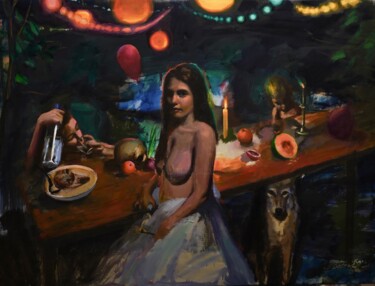 绘画 标题为“The Dinner” 由Guido Mauas, 原创艺术品, 油