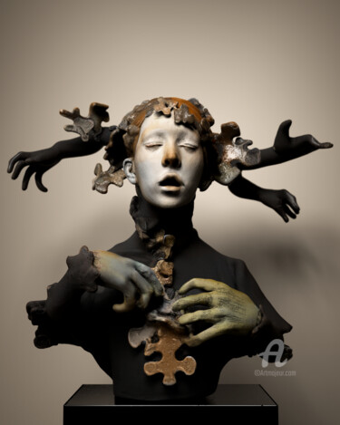 The Missing Pieces Sculptuur getiteld "The Missing Pieces" door Mothia Bella, Origineel Kunstwerk, Hars