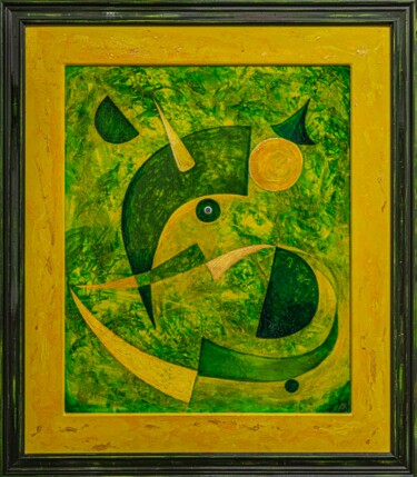 Pittura intitolato "Elephant on a lemon…" da Alexander Klyatskiy, Opera d'arte originale, Acrilico Montato su Telaio per bar…