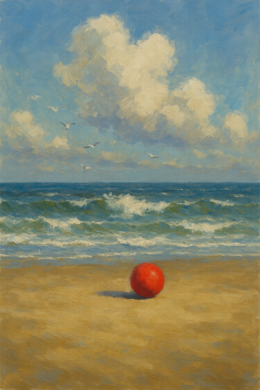 Digital Arts titled "Der rote Ball" by Christian Reichert, Original Artwork, AI generated image