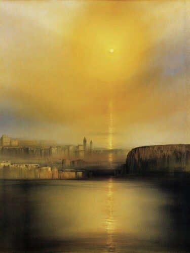 City Dissolves Into a Surreal Tapestry of Twilight Hues Arte digitale intitolato "City Dissolves Into…" da Kyozai, Opera d'arte originale, Immagine generata dall'IA