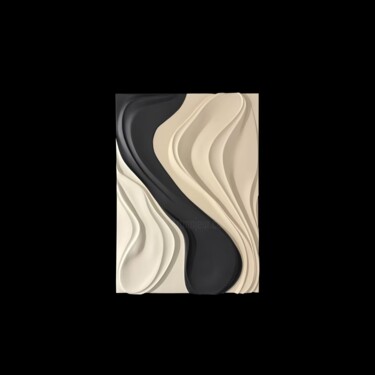 雕塑 标题为“Waves of Serenity” 由Fangwei Xu, 原创艺术品, 雕刻 安装在其他刚性面板上