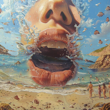 "Where the Ocean Meets Imagination" The Ocean of Consciousne ""Where the Ocean Me…" başlıklı Dijital Sanat Hanna Uhlova tarafından, Orijinal sanat, Dijital Resim