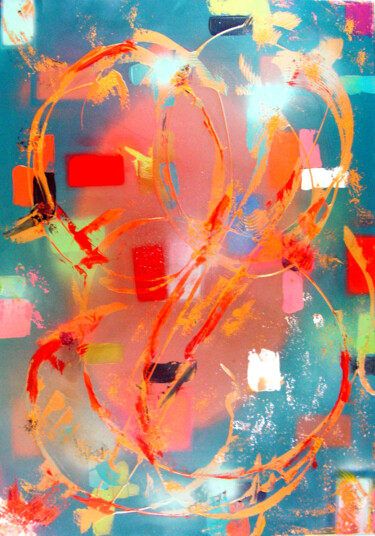 Painting titled "Ephémérides" by Elle Bory, Original Artwork, Acrylic Mounted on Wood Stretcher frame