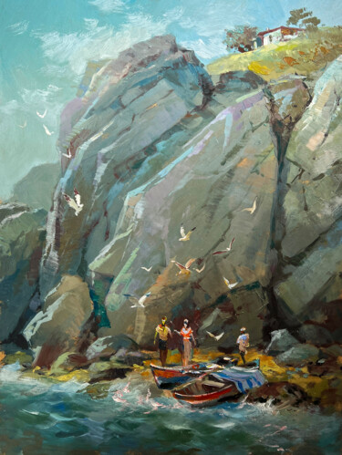 "Whisper of the sea…" başlıklı Tablo Yuriy Suprunchuk tarafından, Orijinal sanat, Petrol Karton üzerine monte edilmiş