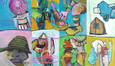 Pintura intitulada "Abstract fragments…" por Francisco Santos, Obras de arte originais, Acrílico