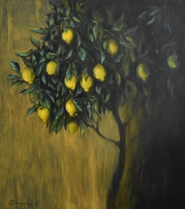 Pintura titulada "LEMON TREE" por Grigorii Zulkarniaev, Obra de arte original, Oleo Montado en Bastidor de camilla de madera