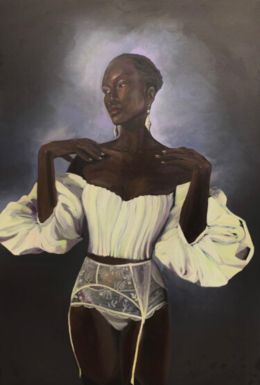 Schilderij getiteld "Afro Nymps. №1" door Natali Kalalb, Origineel Kunstwerk, Acryl