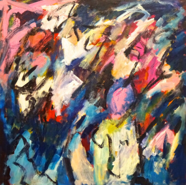 绘画 标题为“Composition 7161” 由Engelina Zandstra, 原创艺术品, 丙烯 安装在木质担架架上