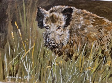 绘画 标题为“Wildschwein” 由Oksana Halupczok, 原创艺术品, 丙烯