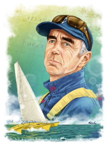 Painting titled "Loïc Peyron" by Nicolas Le Guillou, Original Artwork, Digital Painting Mounted on Wood Stretcher frame