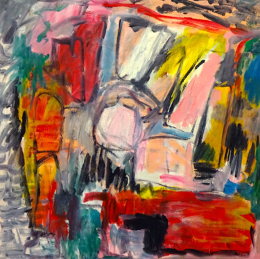 绘画 标题为“Composition 7184” 由Engelina Zandstra, 原创艺术品, 丙烯 安装在木质担架架上