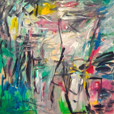 绘画 标题为“Composition 7185” 由Engelina Zandstra, 原创艺术品, 丙烯 安装在木质担架架上