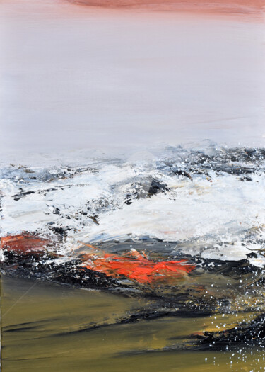 Schilderij getiteld "Sérénité" door Nelly Carnet, Origineel Kunstwerk, Acryl Gemonteerd op Frame voor houten brancard