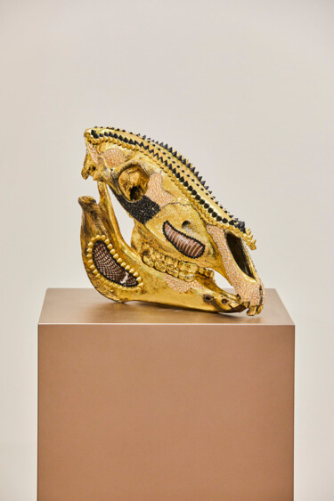 Sculptuur getiteld "King Zebra" door Angela Gomes, Origineel Kunstwerk, Bot
