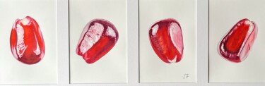 Painting titled "JUICE AND THE CITY" by Inessa Falina, Original Artwork, Watercolor Mounted on Other rigid panel