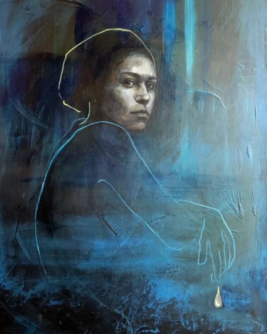 Pittura intitolato "La goutte d'eau 3" da Quintin Sandra, Opera d'arte originale, Acrilico
