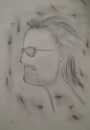 Disegno intitolato "Chris" da Claudie Savelli (CLAUDIO), Opera d'arte originale, Carbone Montato su Cartone