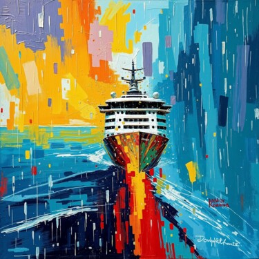 Digital Arts με τίτλο "Cruise Liner" από Valery Maslov, Αυθεντικά έργα τέχνης, Εικόνα που δημιουργήθηκε με AI