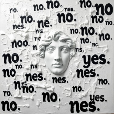 Arte digitale intitolato "No Yes" da Davina Dugnas, Opera d'arte originale, Pittura digitale Montato su Telaio per barella i…
