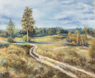 Painting titled "PAYSAGE DE CAMPAGNE" by Luna Quere, Original Artwork, Oil