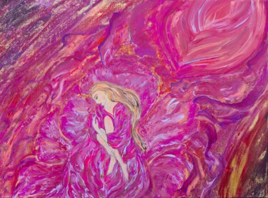 Feminine Energy in Bloom Pittura intitolato "Feminine Energy in…" da Inessa Lightart, Opera d'arte originale, Acrilico