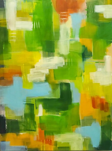 Painting titled "Greening the Commun…" by Kate Hessling, Original Artwork, Acrylic