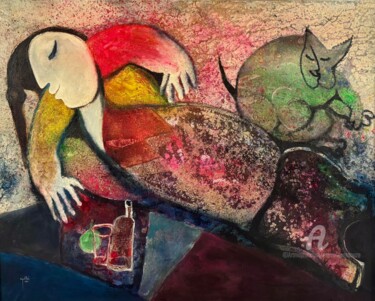 绘画 标题为“Restauration toile…” 由Emma Lapassouze, 原创艺术品, 丙烯