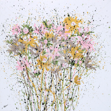 Peinture intitulée "Fleurs du soleil" par Isabelle Pelletane, Œuvre d'art originale, Acrylique Monté sur Châssis en bois