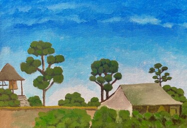 Schilderij getiteld "Japanese Temple" door Anthony Dunphy, Origineel Kunstwerk, Acryl