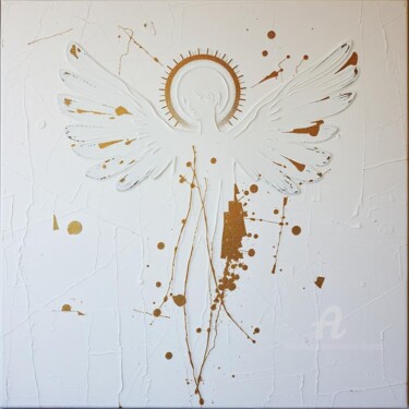 "Angel of Happiness" başlıklı Dijital Sanat Davina Dugnas tarafından, Orijinal sanat, Dijital Resim Ahşap Sedye çerçevesi üz…