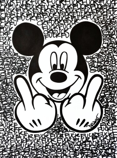 绘画 标题为“Mickey the rebel #2” 由Dr. Love, 原创艺术品, 标记
