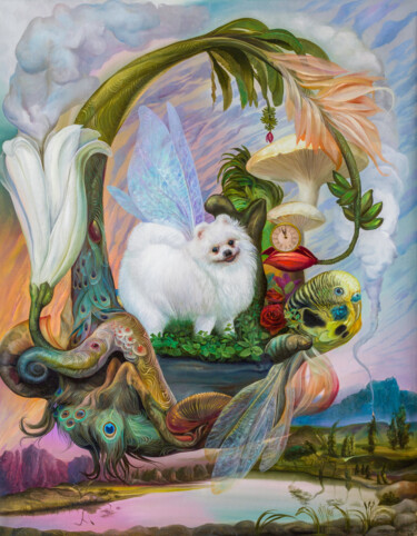 Painting titled "The garden of beauty" by Reydel Espinosa Fernandez, Original Artwork, Oil